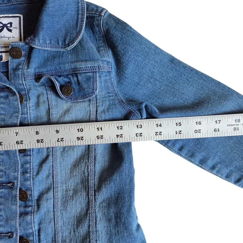 Gymboree Blue Denim Jacket with Western Cowgirl Purple and Yellow Pattern 5T